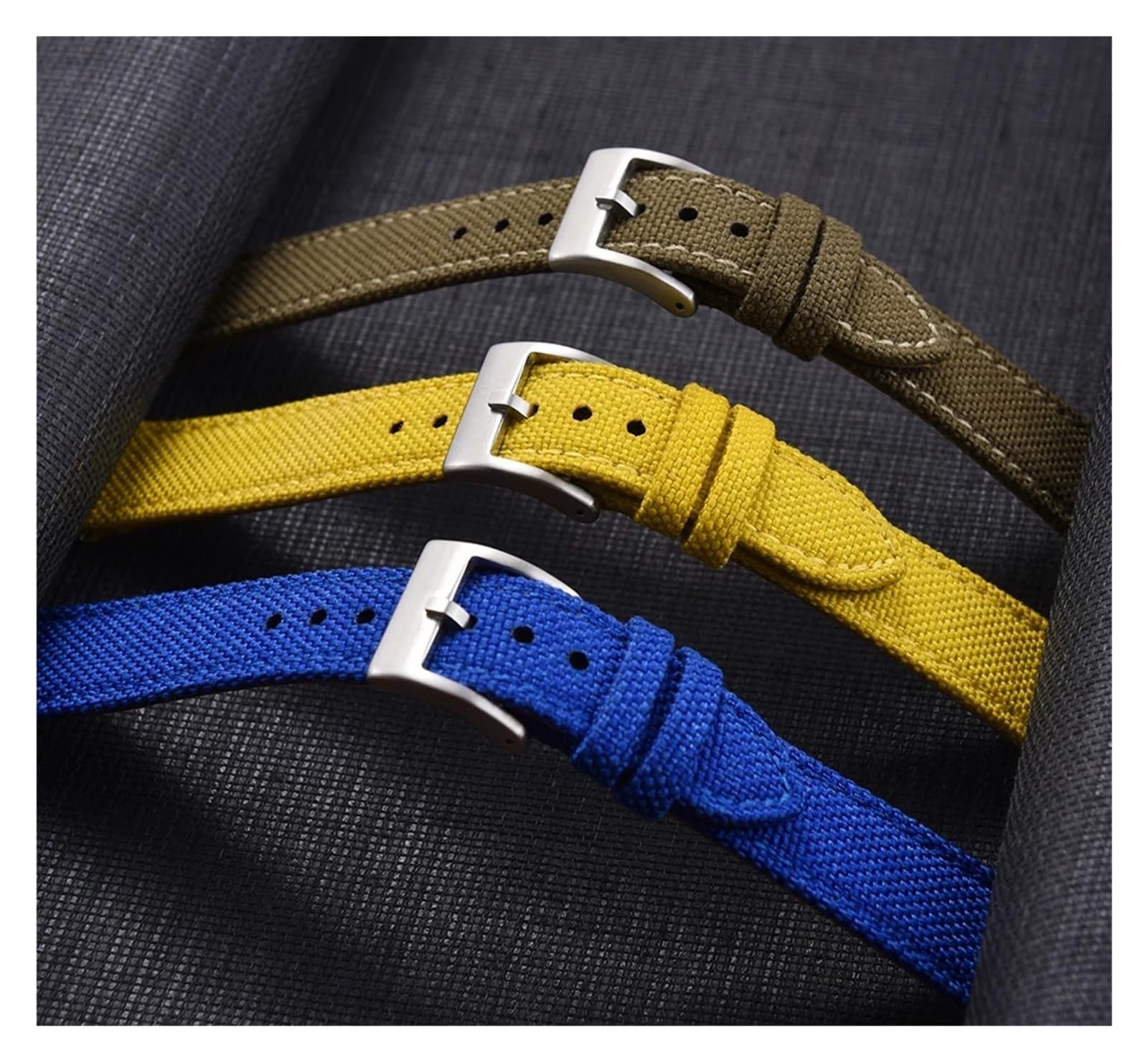 Bracelet De Montre En Cuir Et Nylon 18 Mm, 20 Mm, 22 Mm, En Toile, À Dégagement Rapide