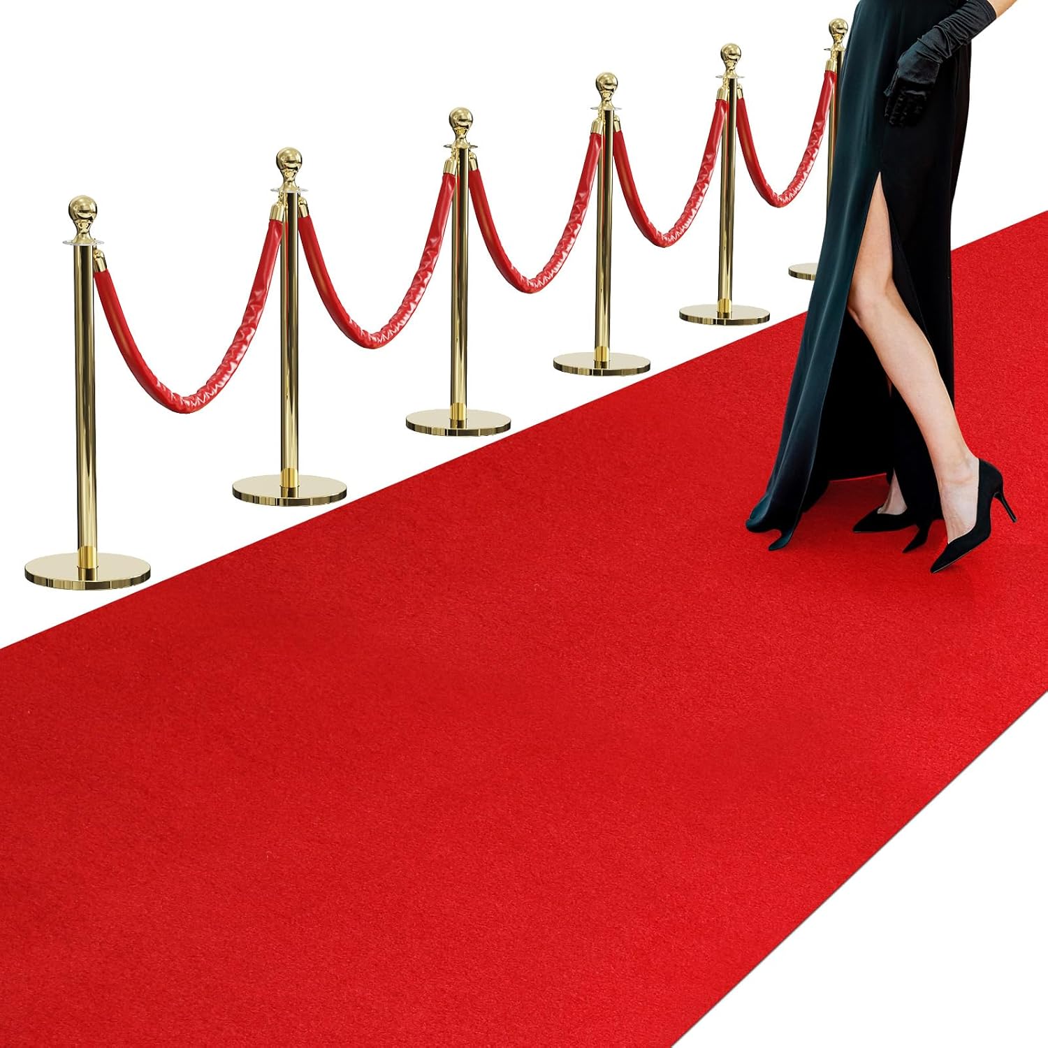 450GSM Extra Thick Red Carpet Runner for Party & Events, 3ft x 15ft Heavy Duty Non-Slip TPR Rubber Backing, Aisle Runway Rug forProm, Wedding Ceremony Decorations, Hollywood Oscars for Awards