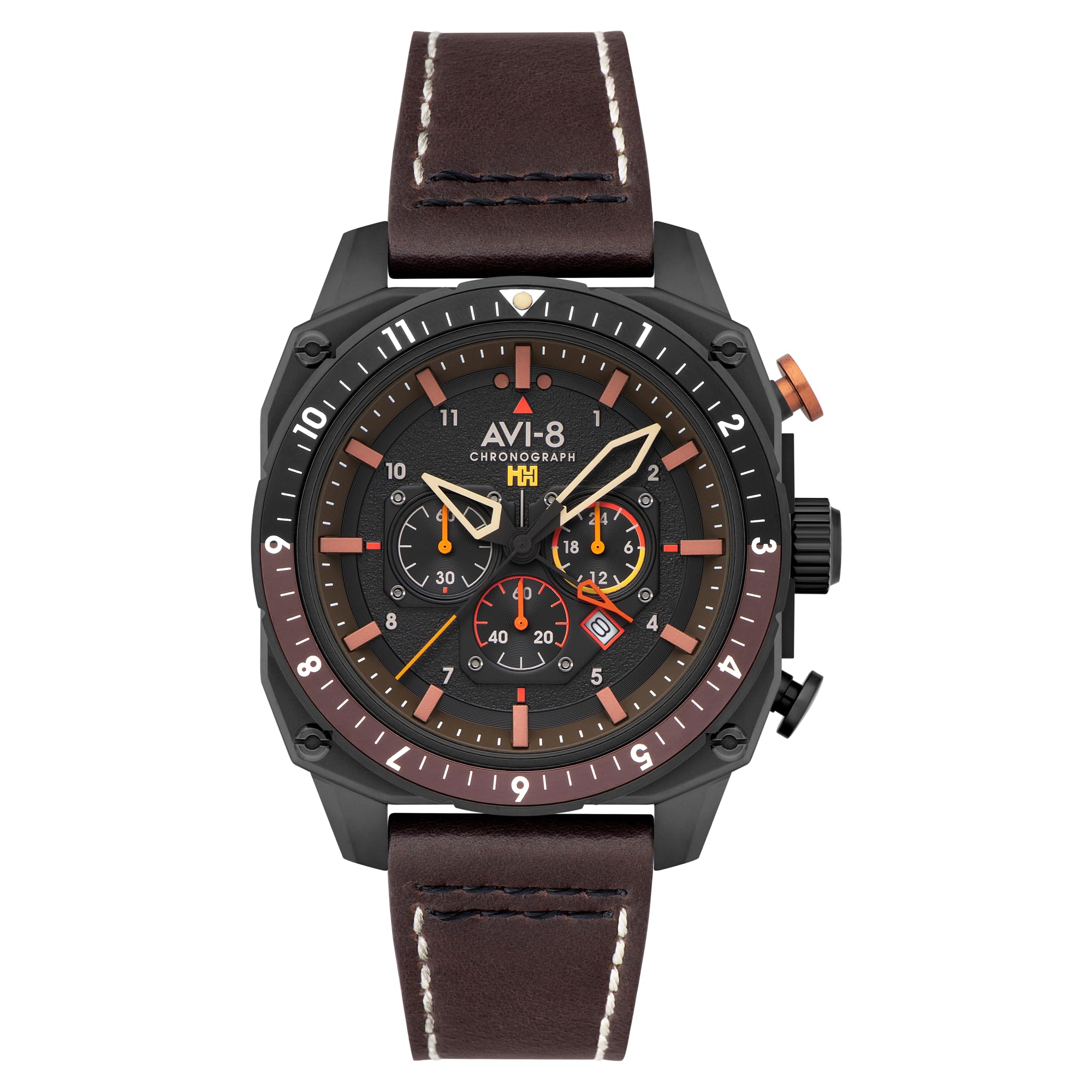 AVI-8 Hawker Hunter Atlas Dual Time cronografo nero