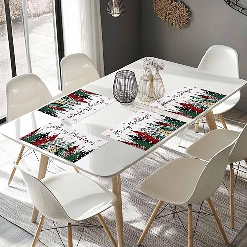 Vista 152 de Juego de 6 manteles individuales rojos para el día de San Valentín, diseño de corazón de San Valentín, resistentes al calor, lavables, manteles