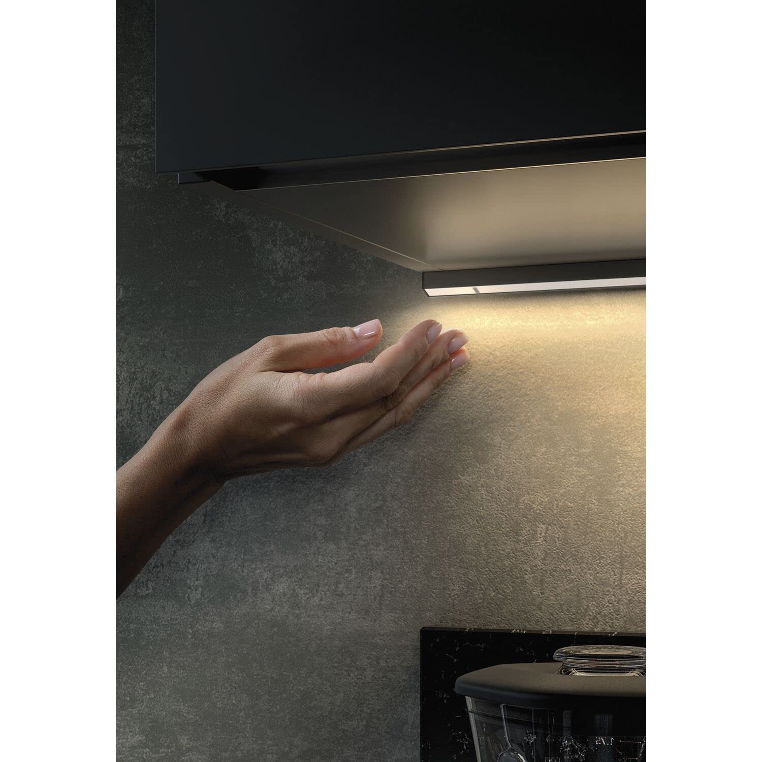 L&S Lugano Unterbauleuchte 900mm - LED DualColor 3000K/4000K, Küchenleuchte mit IR-Schalter, schwarz