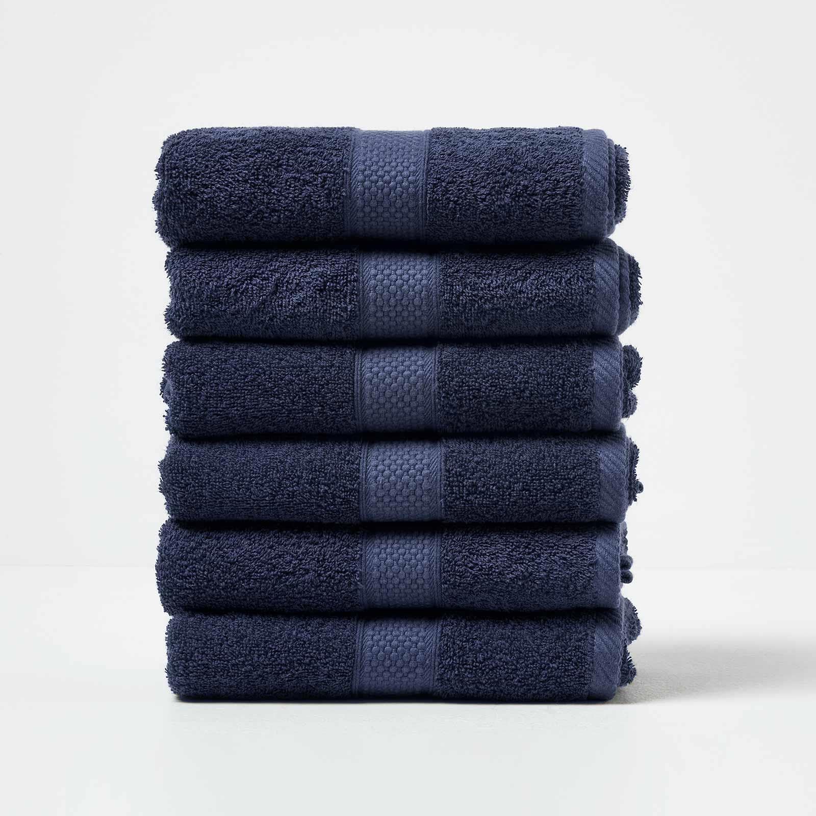 HOMESCAPES Light Blue Turkish Cotton Set of 4 Face Cloths Flannel Super Soft Thick & Absorbent 500 GSM Towel Heavy Weight for everyday Luxury — view 152