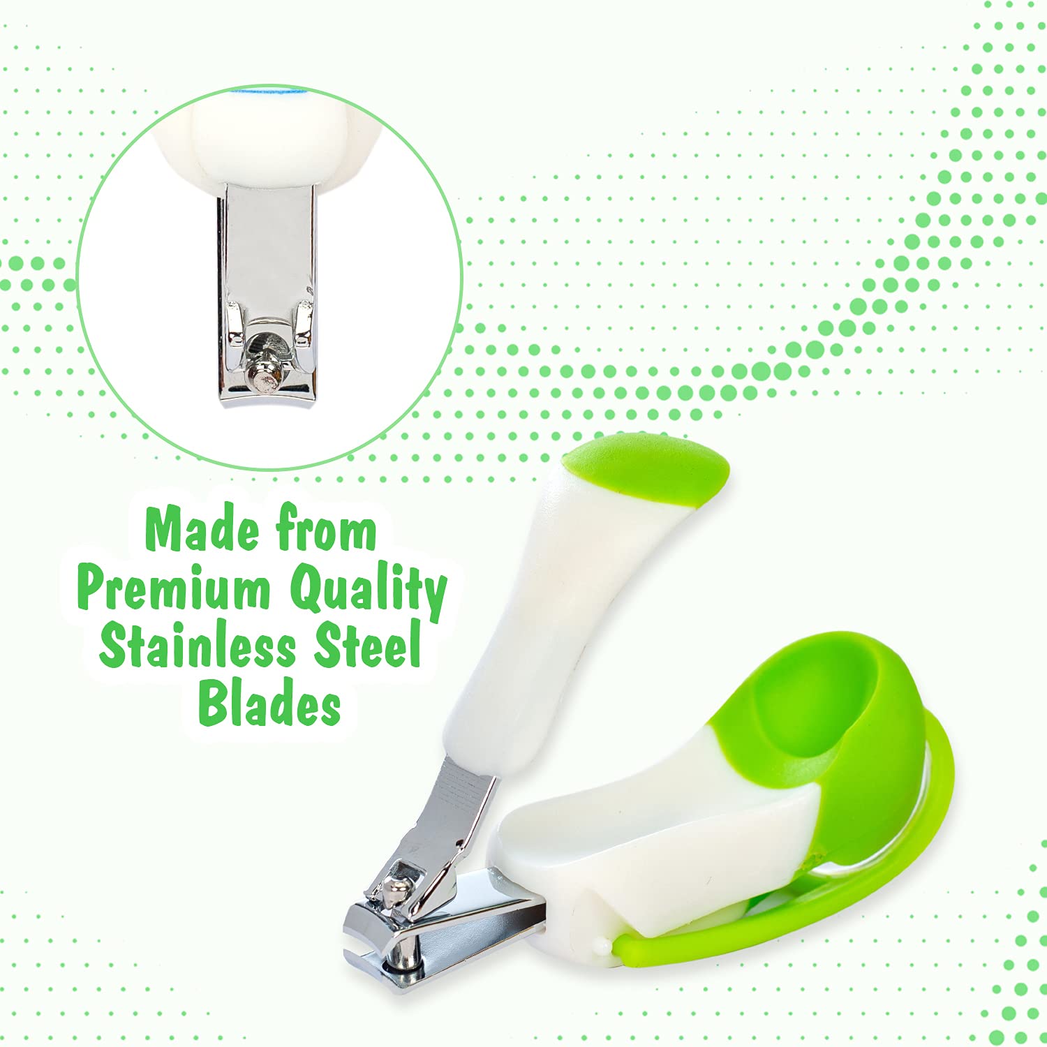 Mee Mee Gentle Nail Clipper (Pack of 2 - With Magnifier, White/Green) 3