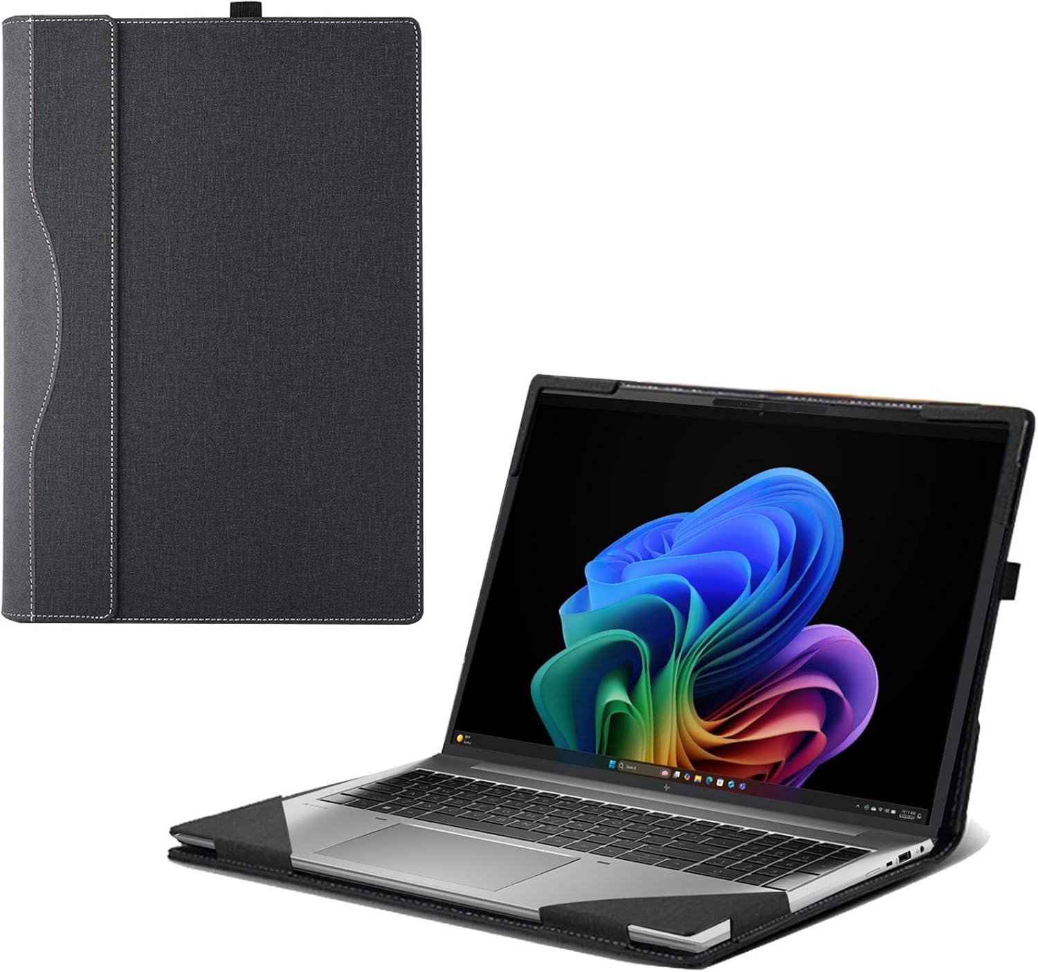 Laptop Case for HP OmniBook 7 Flip 2-in-1 Next Gen AI 16t-au000, 16-au0017nr，16-au0047nr，16"[not Compatible with Any Other Model] ，PU Leather Inside Pocket Cover (Dark Gray)