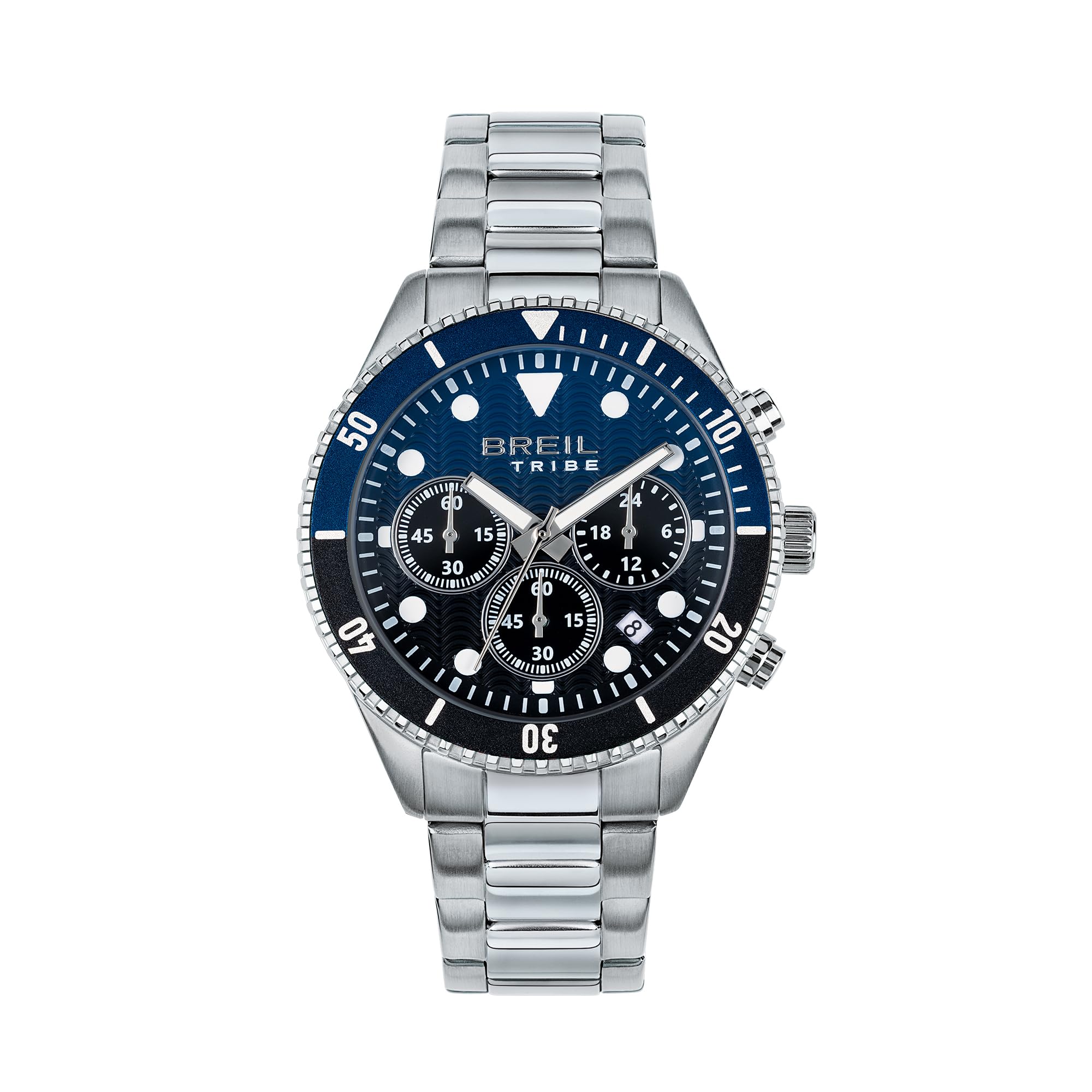 Breil, Collezione Overhand, Orologio Uomo in Acciaio Chrono Gent, Cronografo in Acciaio con Quadrante Nero e Dettagli in Color Oro, Cassa 41 mm, Finitura Bilux Satinata, Lunghezza Regolabile