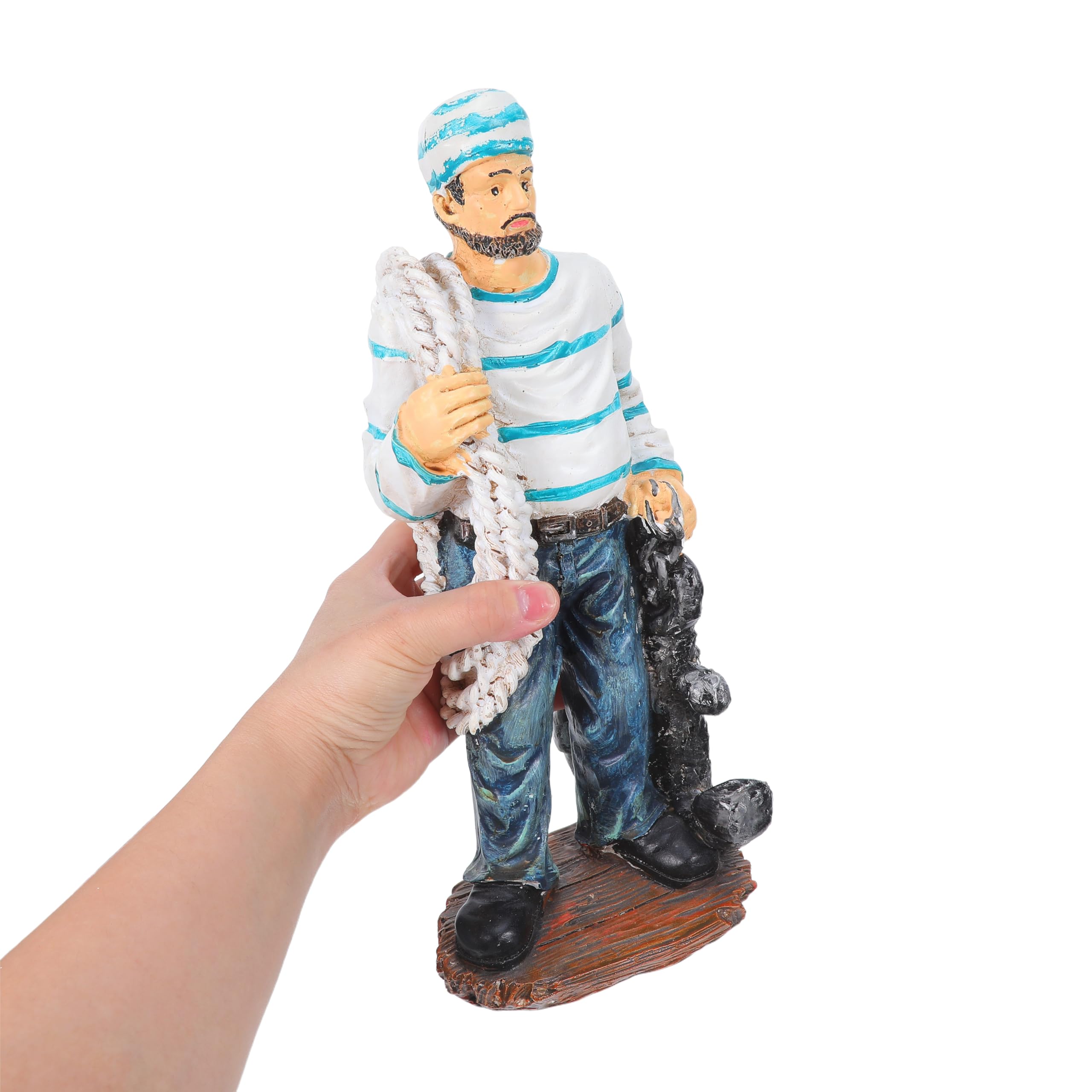Levemolo Statuetka Kapitana Marine Dekoracja Domu Ozdoba Z Żywicy Statuetka Kapitana Morskiego Miniaturowy Marynarz Figurka Dekoracyjna Mediterranean Marine Małe Figurki Marynarzy