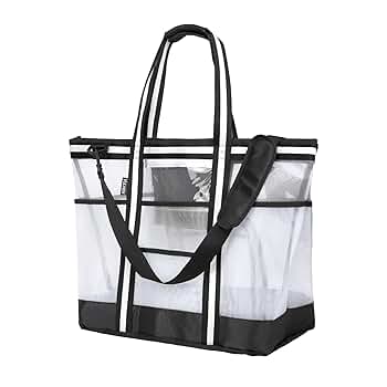 ☆EMIS☆ MESH SHOPPER BAGWHITE m1037_1334895 Amazon.com: Vulken 42L Extra Large Mesh Beach Bag. 9 Pockets
