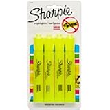 Tank Style Highlighters Chisel Tip Fluorescent Yellow 4 Count