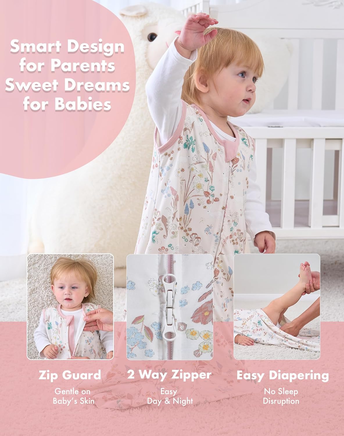 Rayon Made from Bamboo Sleep Sack – TOG 1.0 Soft Wearable Blanket for Infants & Toddlers - Image 2