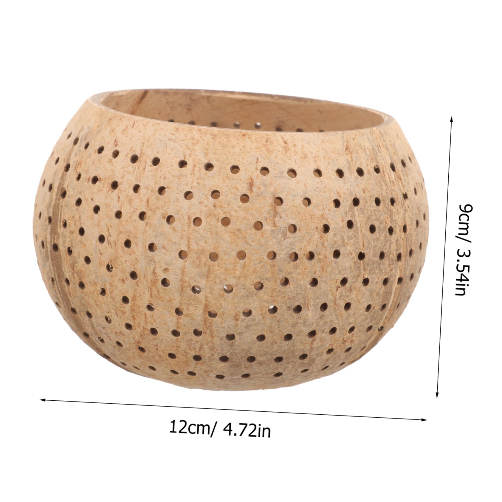 ERINGOGO Hollow Storage Candle Holder Bowl Decorative Coconut Shell Design for Desktop Use Chic Tabletop Accent Rustic Style Candle Bowl Snack Storage Unique Present Idea