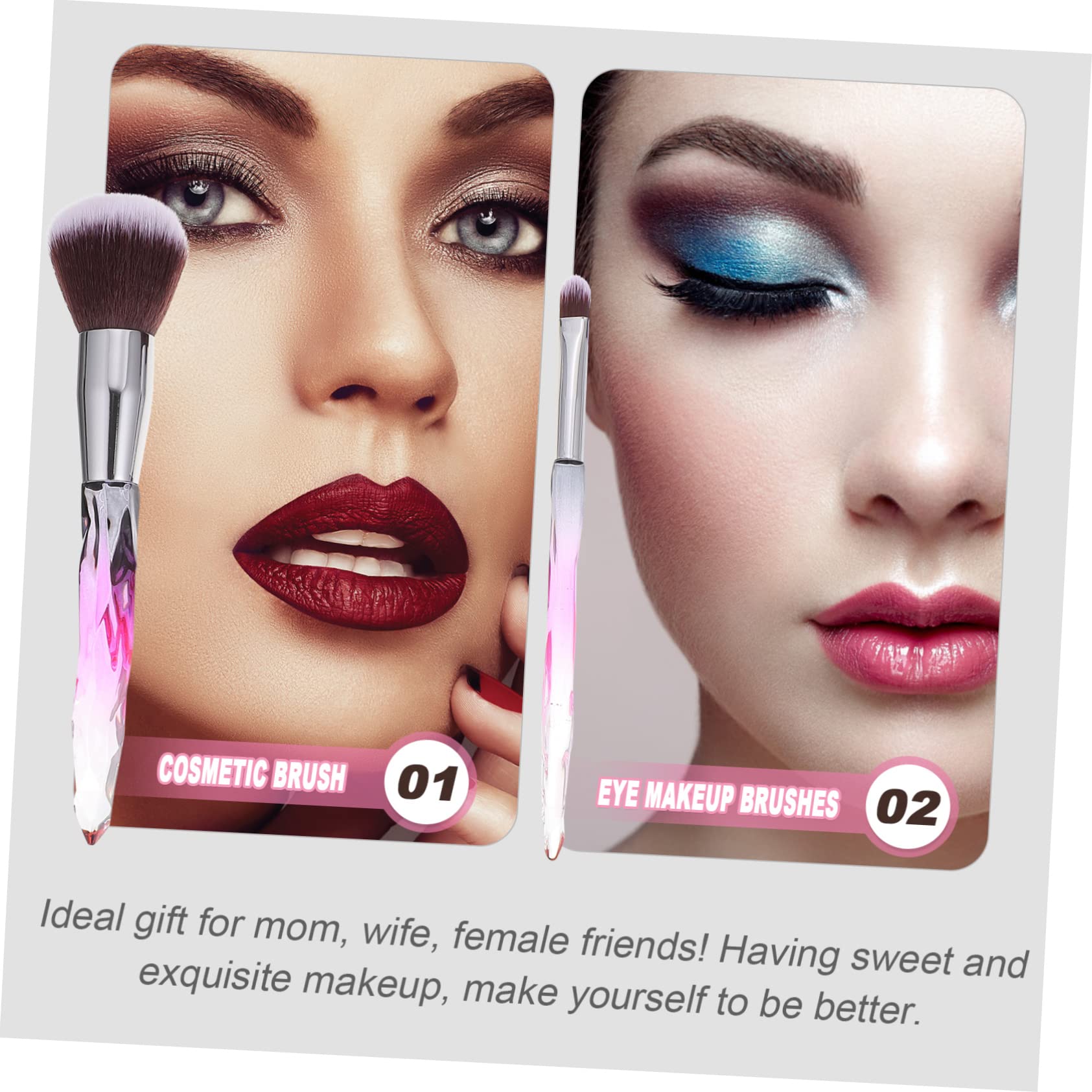 minkissy 20 Stk Make-up-pinsel Mit Kunststoffgriff Schminkpinsel Mit Kristallgriff Concealer Pinsel Make-up-pinsel-kit Für Foundation-pinsel Violett Kunststoff-griff Malen Reisen Diamant