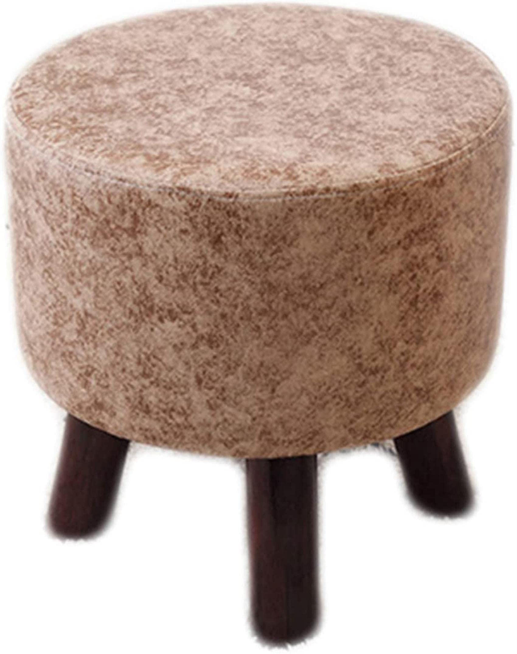 Tabouret de chaise pouf ottoman en bois noble et lin naturel pour intérieur raffiné