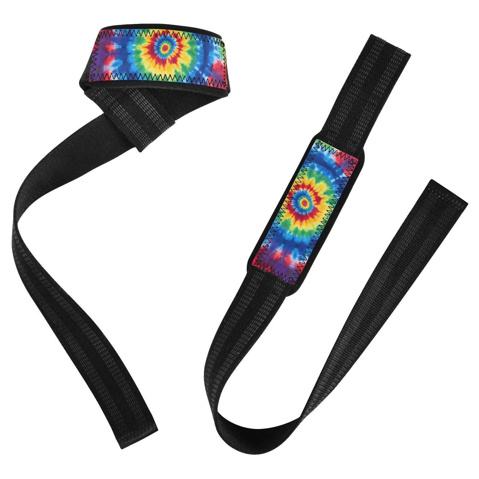 Nander Colorful Tie Dyeing Wrist Straps for Weightlifting,Lifting Straps with Neoprene Cushioned Wrist Padded and Anti-Skid Silicone for Strength Training,Bodybuilding,Deadlifting