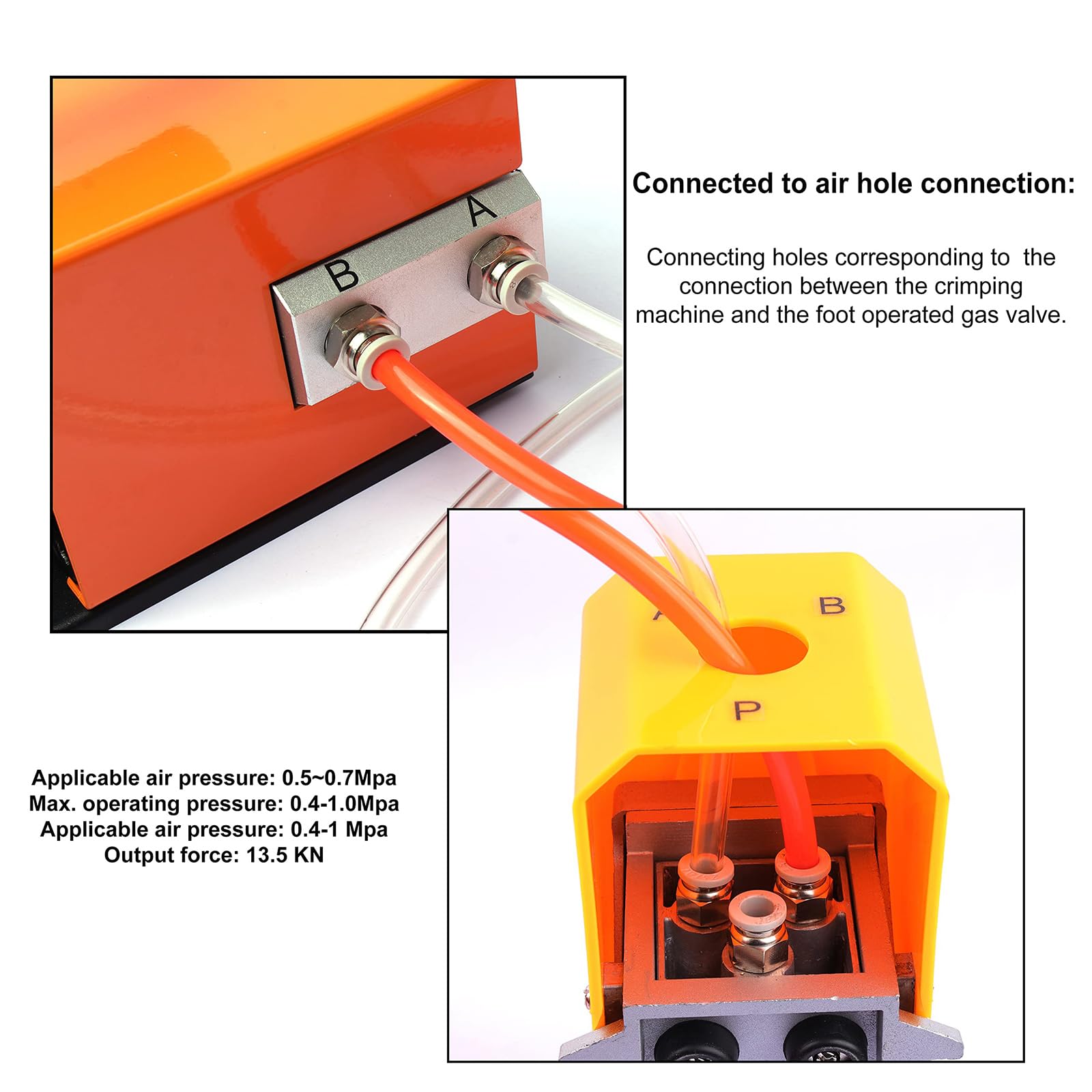 Herramienta de crimpado neumática de 0,5-0,7 MPa (AM-10), alicates de crimpado con arranque por pedal, máquina de crimpado de terminales de tipo neumático, con 4 juegos de matrices opcionales para v