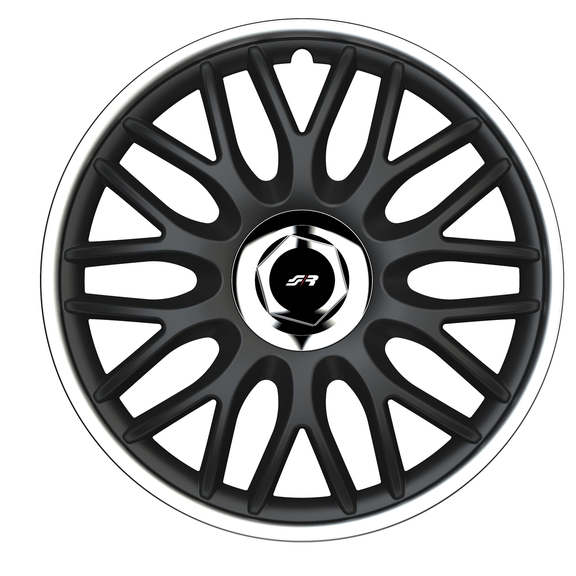 Simoni Racing ORD/14S, Set 4 Copricerchi universali Orden S da 14" pollici, Copriruota auto Nero