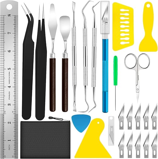 JTIEO Weeding Tools for Vinyl 26Pcs Craft Weeding Tools Kits Cricut Weeding Tool Set Scrapbooking Tools DIY Art Tools Precise Vinyl Weeding Tool Kit