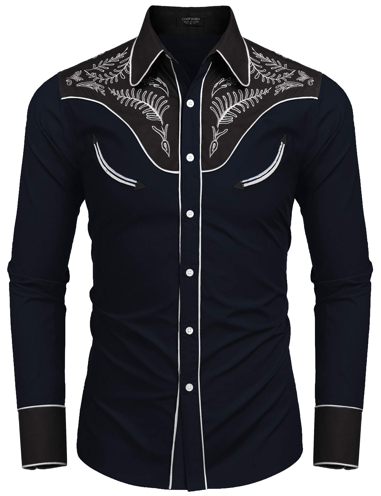 COOFANDY Uomo Western, Retro Casual (Confezione da 1)