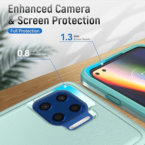 Miniatura 4 de Asuwish Funda protectora para Moto One 5GOne5G UWMoto G G5 Plus con protector de pantalla de vidrio templado y delgada híbrida de cuerpo completo,