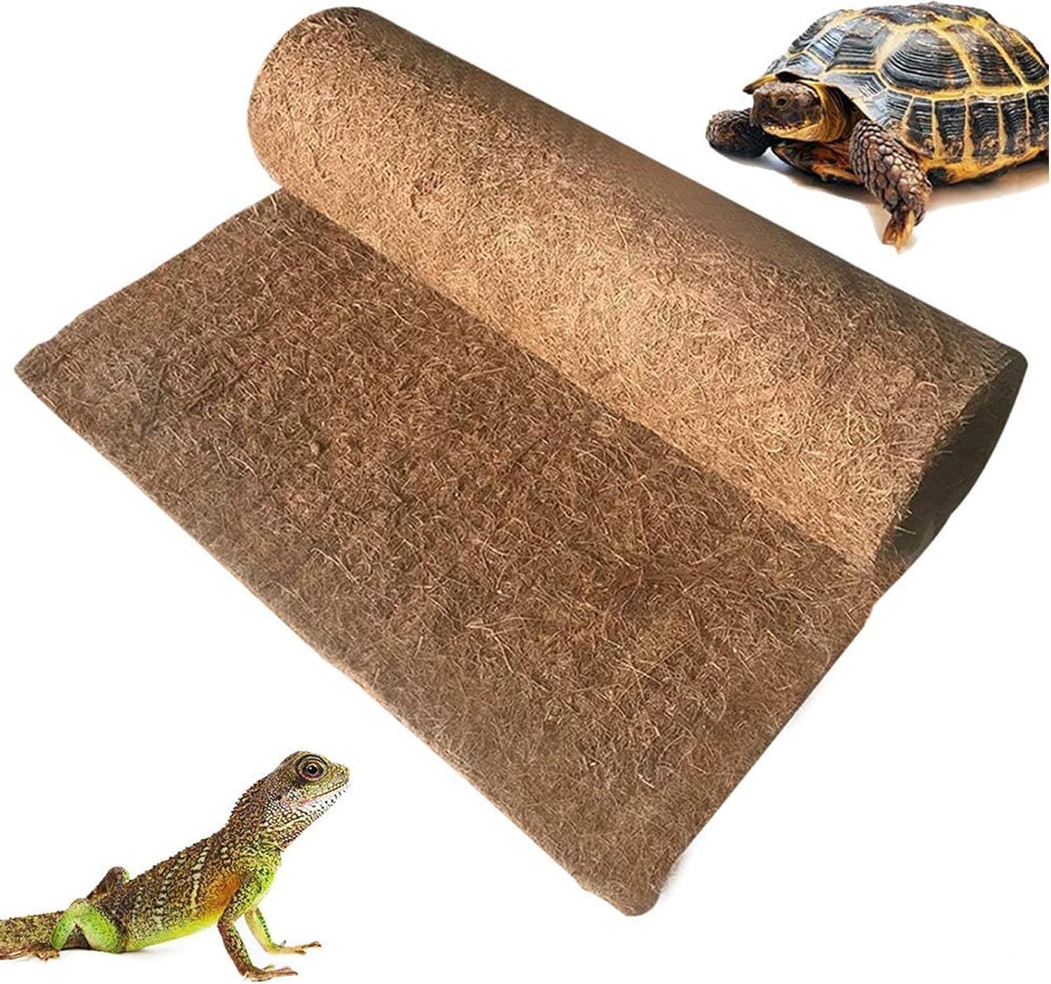 Tortoise Habitat Reptile Tortoise Enclosure, 80x40cm Carpet with coconut fiber substrate, suitable for turtles, snakes, lizards, Chamelon, Bearded Dragon, Iguana