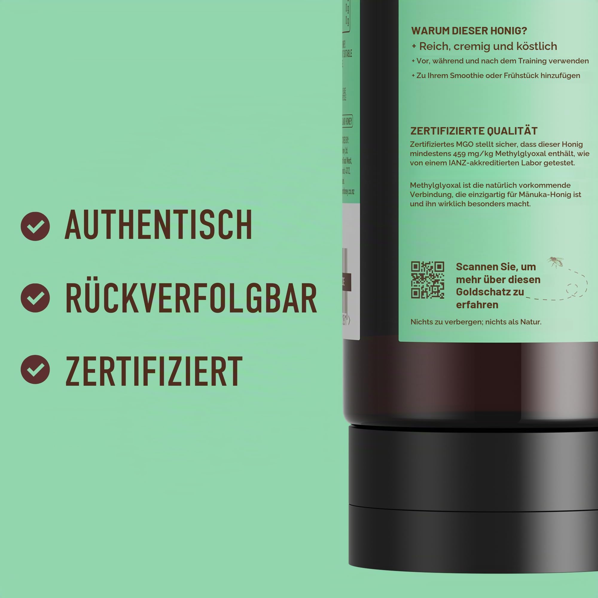 Egmont Honey Manuka Honig 459+ MGO 14+ UMF | 350 g Quetschflasche | 100% Reiner Manuka Honig aus Neuseeland, UMF & MGO-zertifiziert, Non-GMO, Koscher, Rückverfolgbar | aus Neuseeland