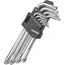 Chrome Vanadium Steel Long Arm Torx Star Allen Wrench Set, T10-T50, 9-Piece