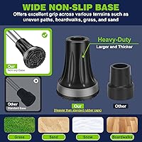 Vista 4 de supregear Puntas de bastón de 3/4 pulgadas (paquete de 2), almohadilla de goma de repuesto antideslizante para todo terreno, resistente, 0.75