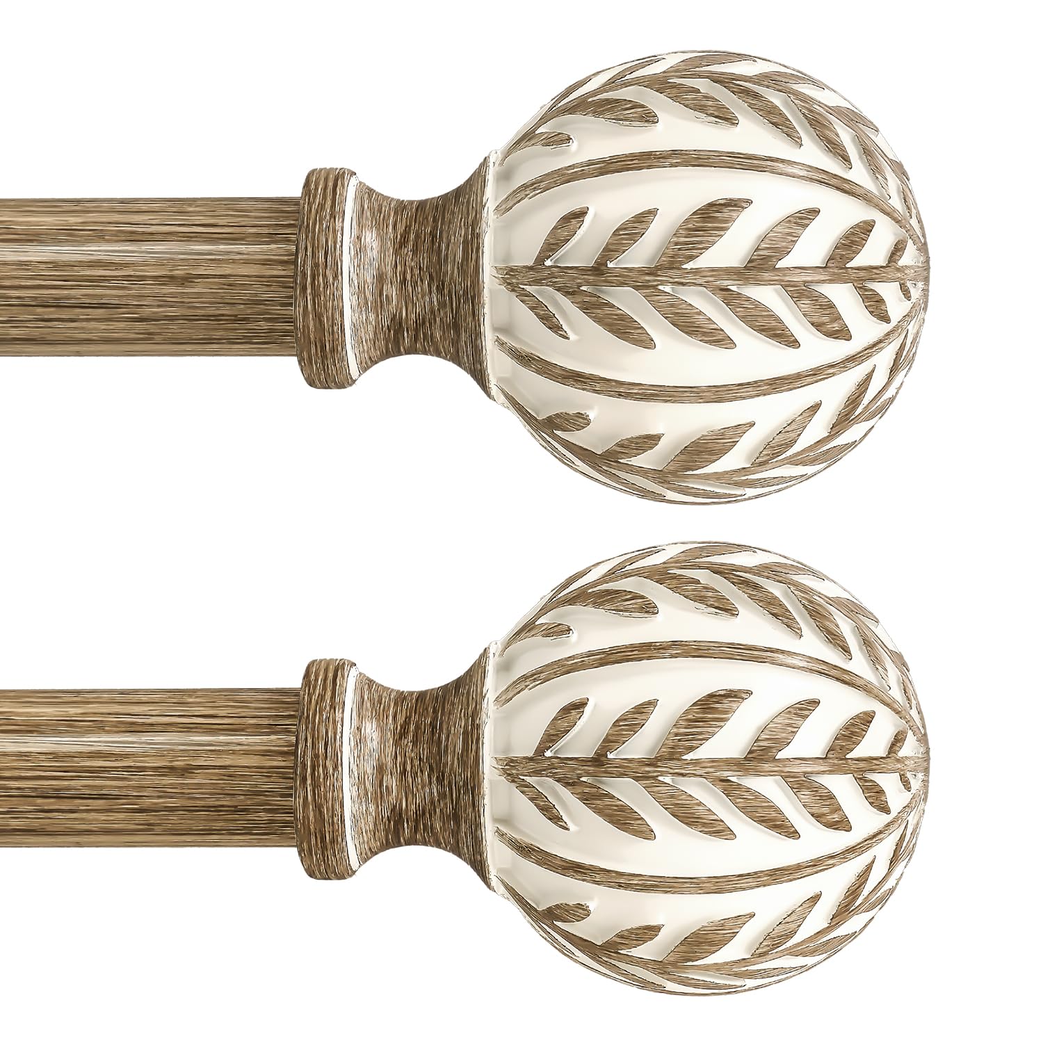 QDWIS 2 Pack Boho Wood Curtain Rods