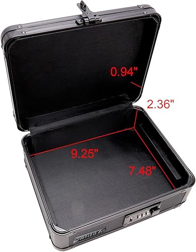 Miniatura 4 de Vaultz Caja de efectivo con cerradura con bandeja para billetes y monedas, cerradura de combinación, 8.5 x 4 x 10 pulgadas, negro táctico (VZ00308)