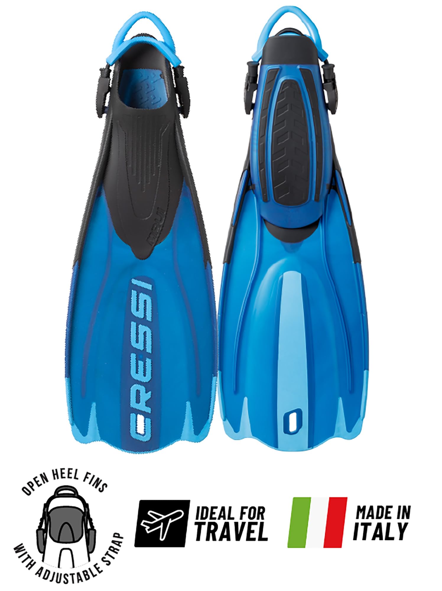 CRESSI Maui Fins - Unisex Verstellbare Flossen mit EBS System zum Schwimmen und Schnorcheln
