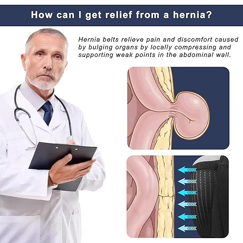 Miniatura 2 de Poedist Cinturón de soporte de hernia para hombres o mujeres para hernias inguinales dobles o deportivas con almohadillas extraíbles, cinturón