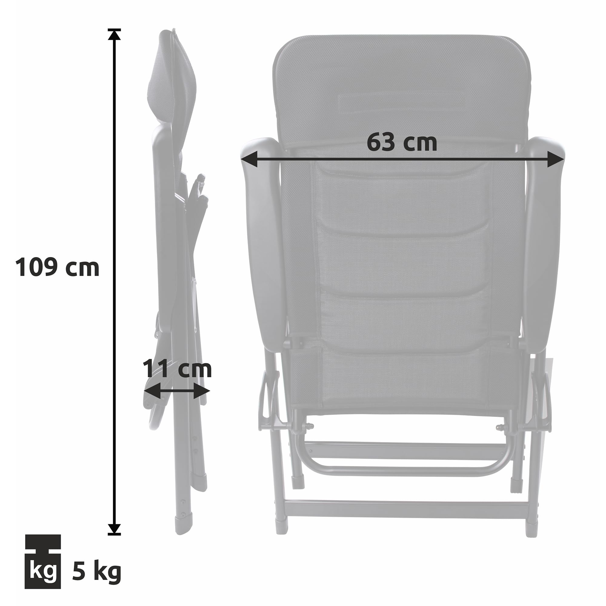 your GEAR Sovana 3D – Gartenstuhl klappbar XXL Hochlehner – Campingstuhl extra breit – 180 kg belastbar – 3D Mesh Bezug Quick Dry Polsterung – 6-Fach verstellbar – ergonomisch & wetterbeständig
