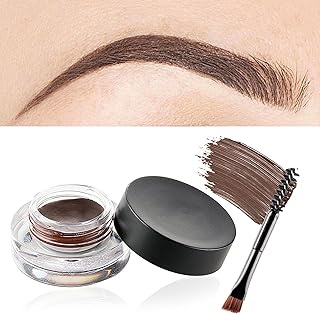 Eyebrow Gel Pomade,Eyebrow Tint Eyebrow Dye Fill & Shape Brow Pomade Highly Pigmented Smudge-Proof Sweat Resistant Brow Tinted Creamy Texture,Dual-Ended Brush For Precise Application (02# DARK BROWN)