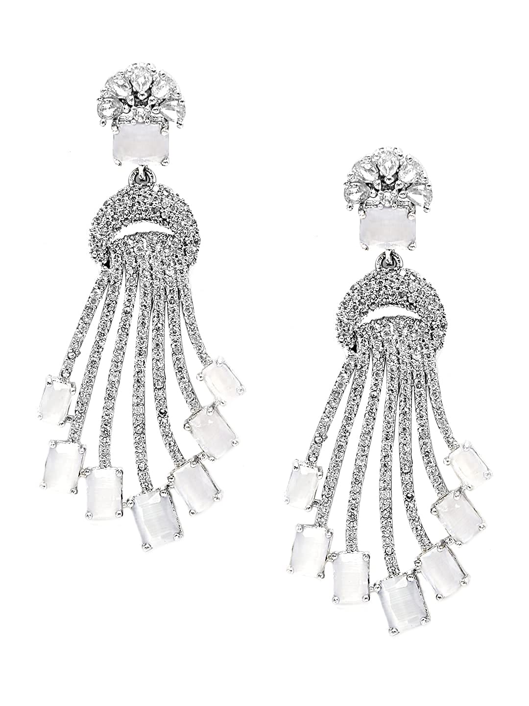 See full amazon price history chart for Yellow Chimes American Diamond Earrings for Women Rhodium-Plated White AD-Studded Long Danglers For Women and Girls Yellow Chimes American Diamond Earrings for Women Rhodium-Plated White AD-Studded Long Danglers For Women and Girls (B09MYMW3DZ) Amazon Price History, Amazon Price Tracker