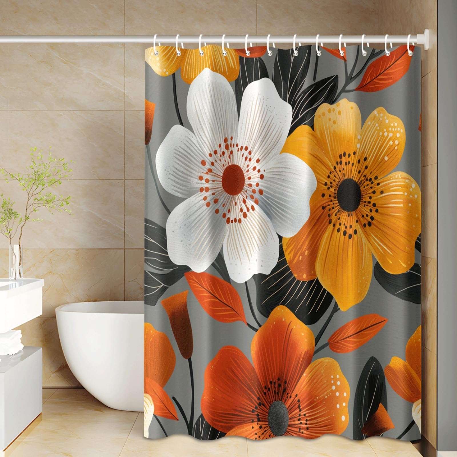 Shower curtain polyester imperméable rideau douche géométrique