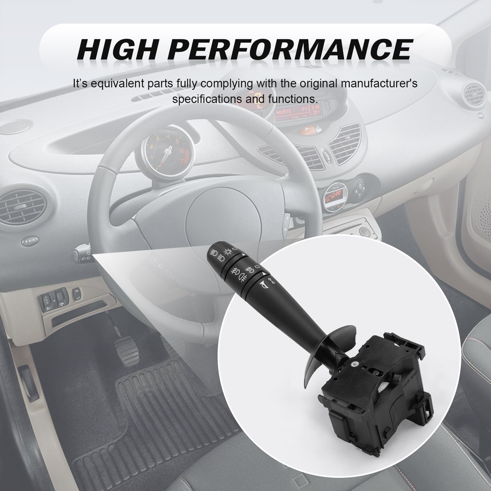 Interruttore lampeggiante per Twingo II (2007-2024). Include leva delle luci e colonna dello sterzo. Numero di parte: 7701063404 251588
