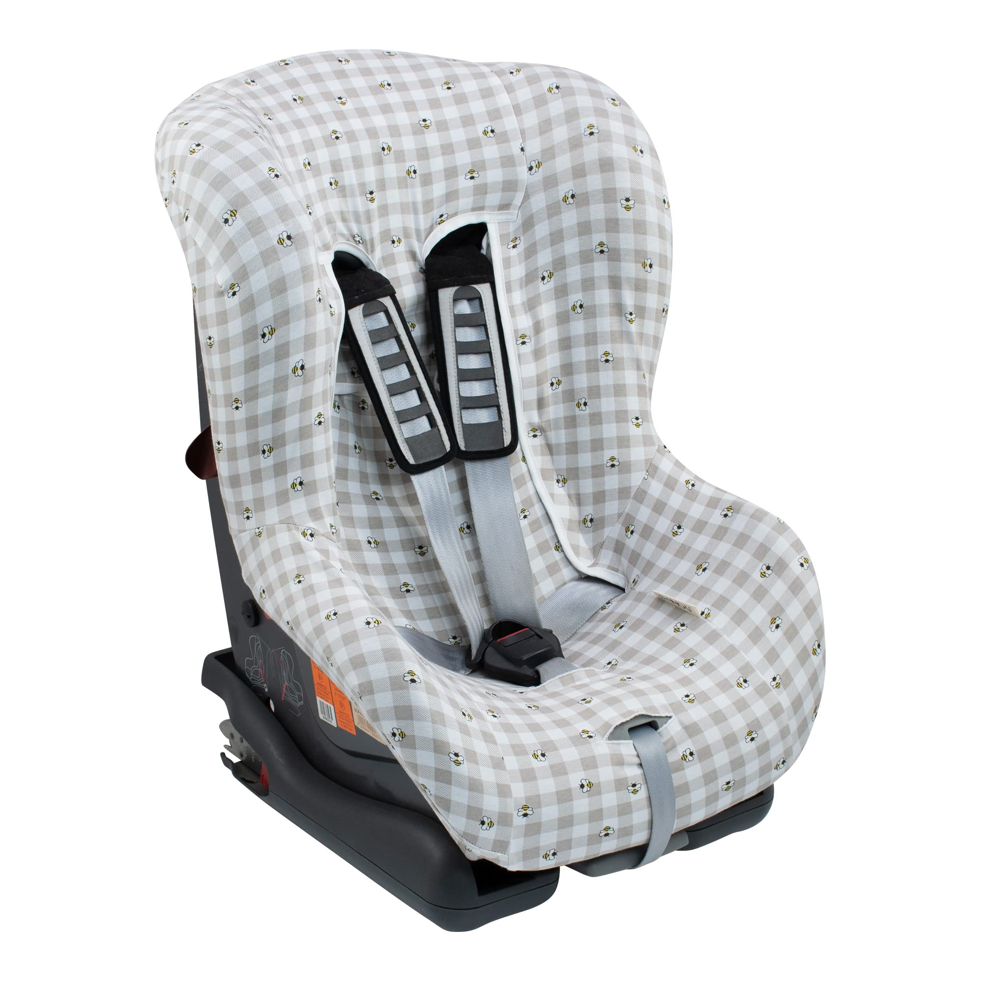 JYOKO Kids Funda para Silla de Coche de Algodón Extra Suave Sin Cabezal (Picnic Vichy) — view 2