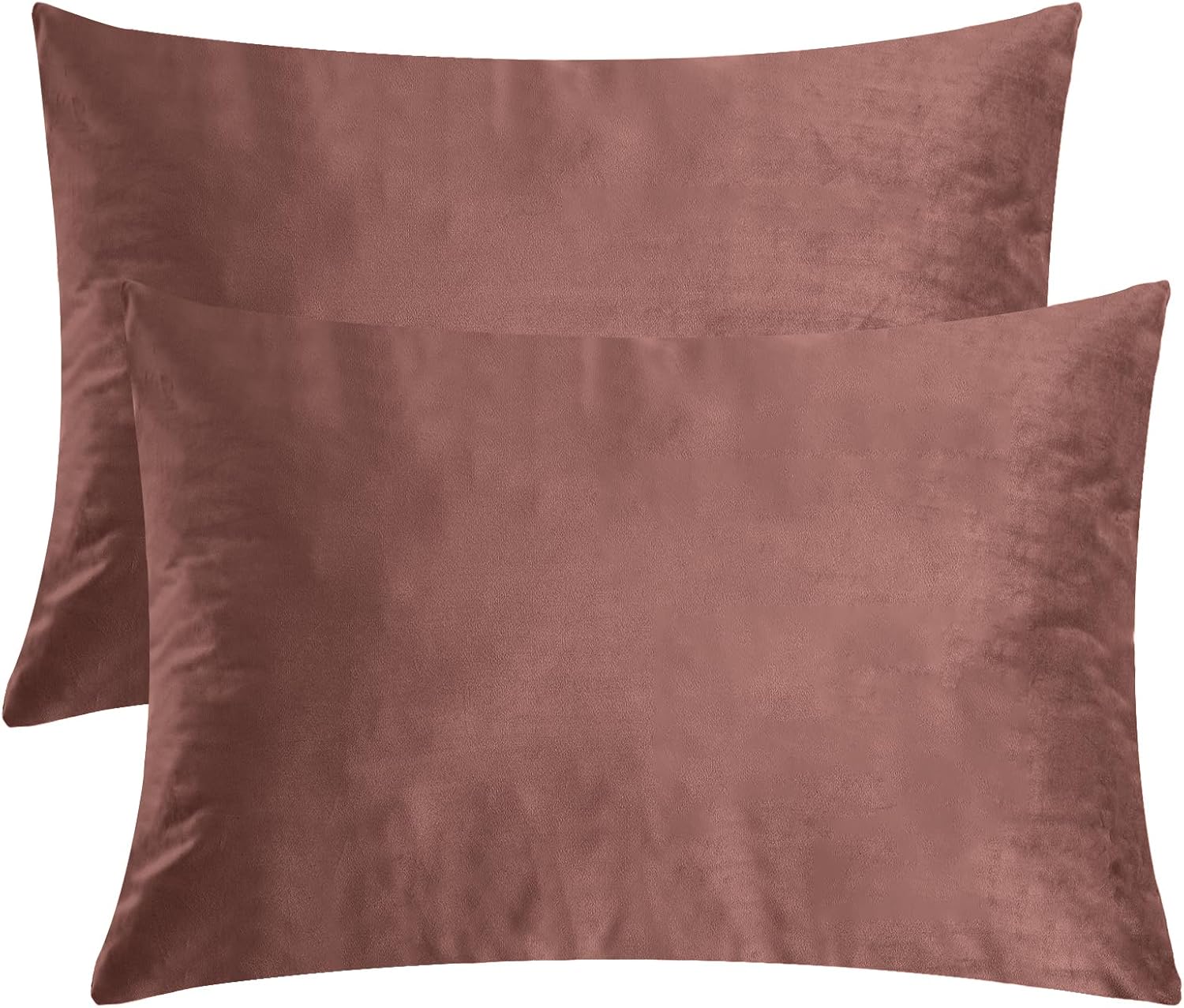 StangH Wild Rose Pink Soft Velvet Pillowcase Bed Pillow Cover for Hair and Skin, Queen Size 20 x 30 inches Set of 2, Luxury Warm Pillow Cover with Hidden Zipper