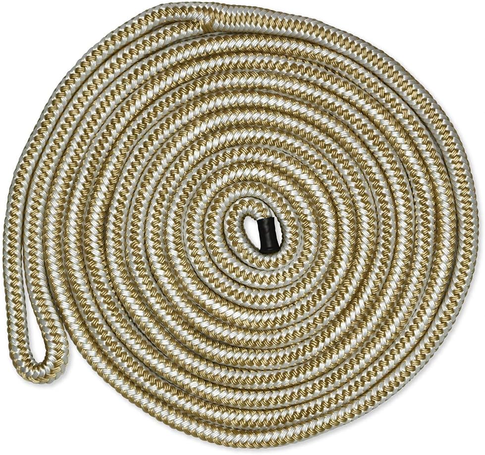 CDL5840WG, Dock Line, 5/8" Diameter - 40' Length, Double Braid, White Gold