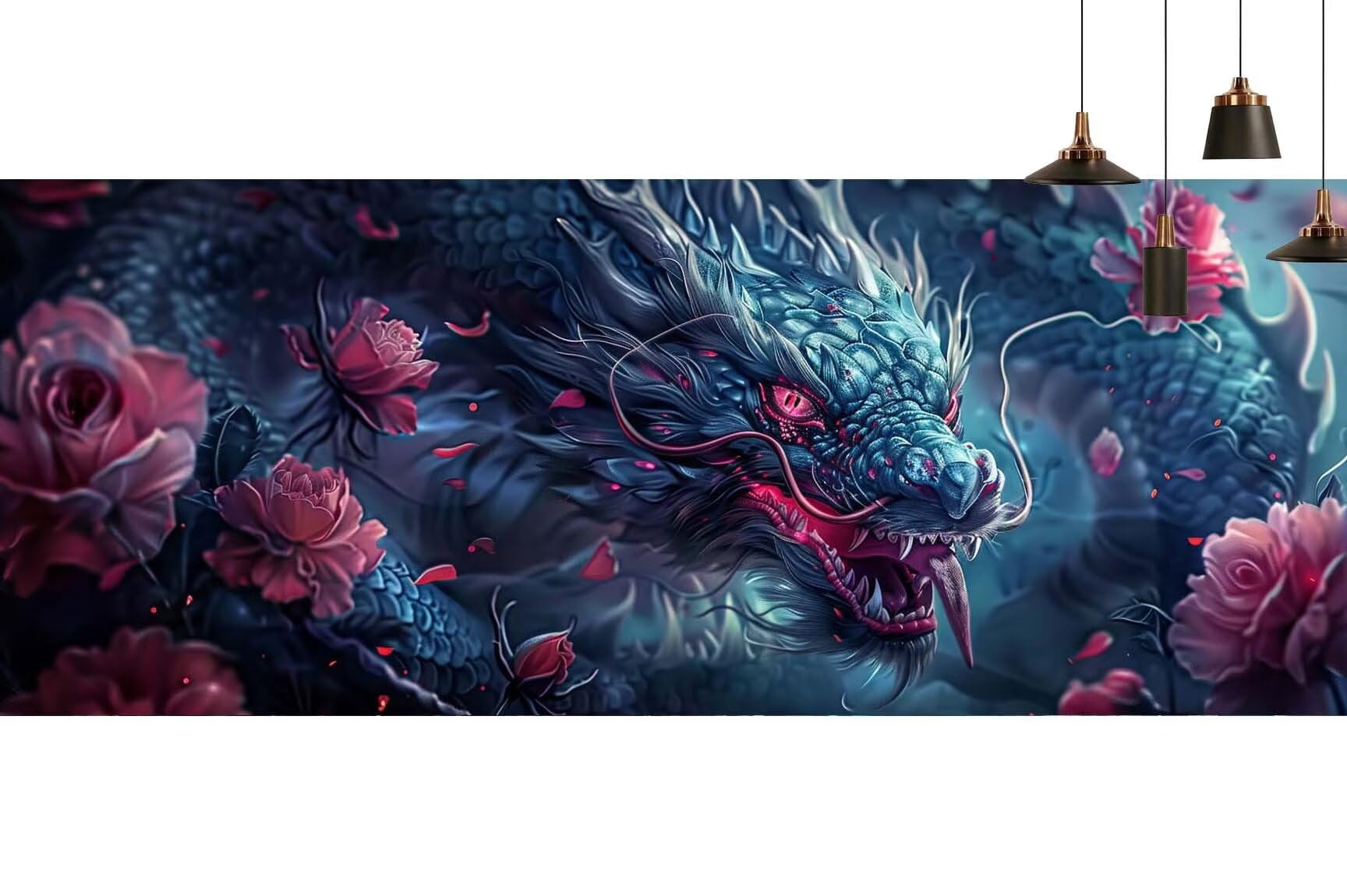 Japon Diamond Painting Dragon Diamond Painting Enfant Broderie Kit Complet, 5D Peinture Diamant Point de Croix Cristal Artisanat,DIY Tableau Strass Diamant Canevas Débutant Kit, Gifts 60x120cm M693