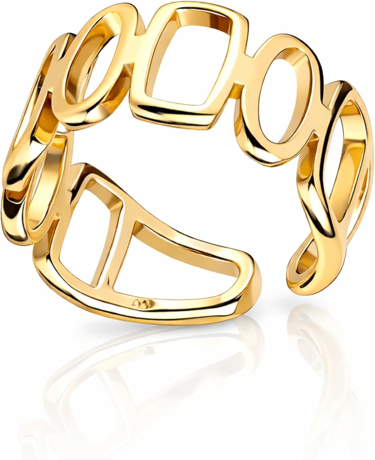 Rings for Women Non Tarnish | Adjustable Rings for Women | Waterproof 18K PVD Plated Rings | Statement Rings | Chunky Gold Jewelry | Gold Rings | Stackable Rings - Image 5