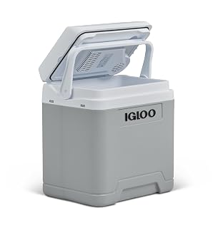 IGLOO IE27 Nevera Eléctrica, 12V y 230V, 27L – Mini Frigorífico Compacto para Coche, Camping, Viajes, Barco y Festivales – Ligera, Portátil, con Compartimento para Cables y Modo Eco/MAX - Amazon product rated Grade A