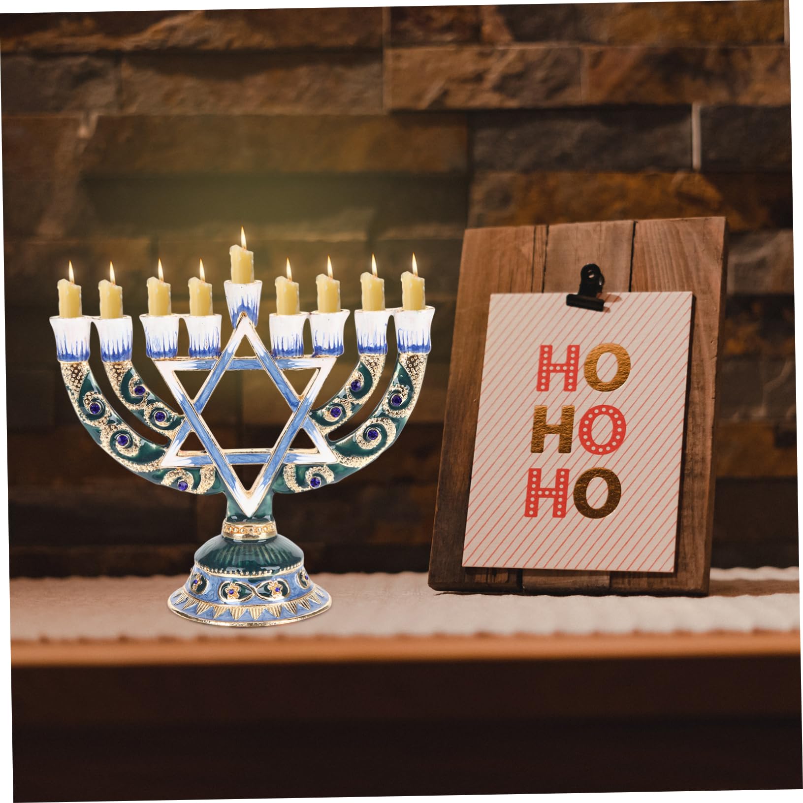 DOITOOL Candelabro Ebraico a 9 Rami in Lega Retro per Hanukkah Funzione Decorativa e Ornamento per Feste e