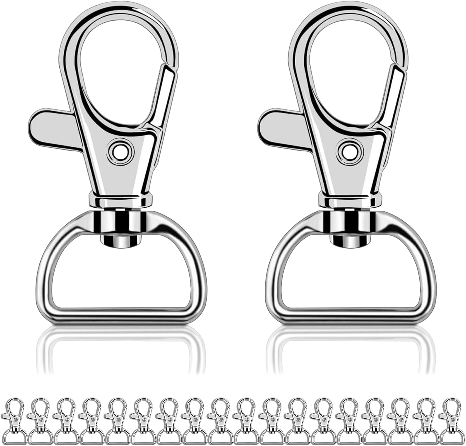 40 Stück Karabiner Haken Set - 360° Drehbare Schlüsselanhänger Mit D-Ring 25mm