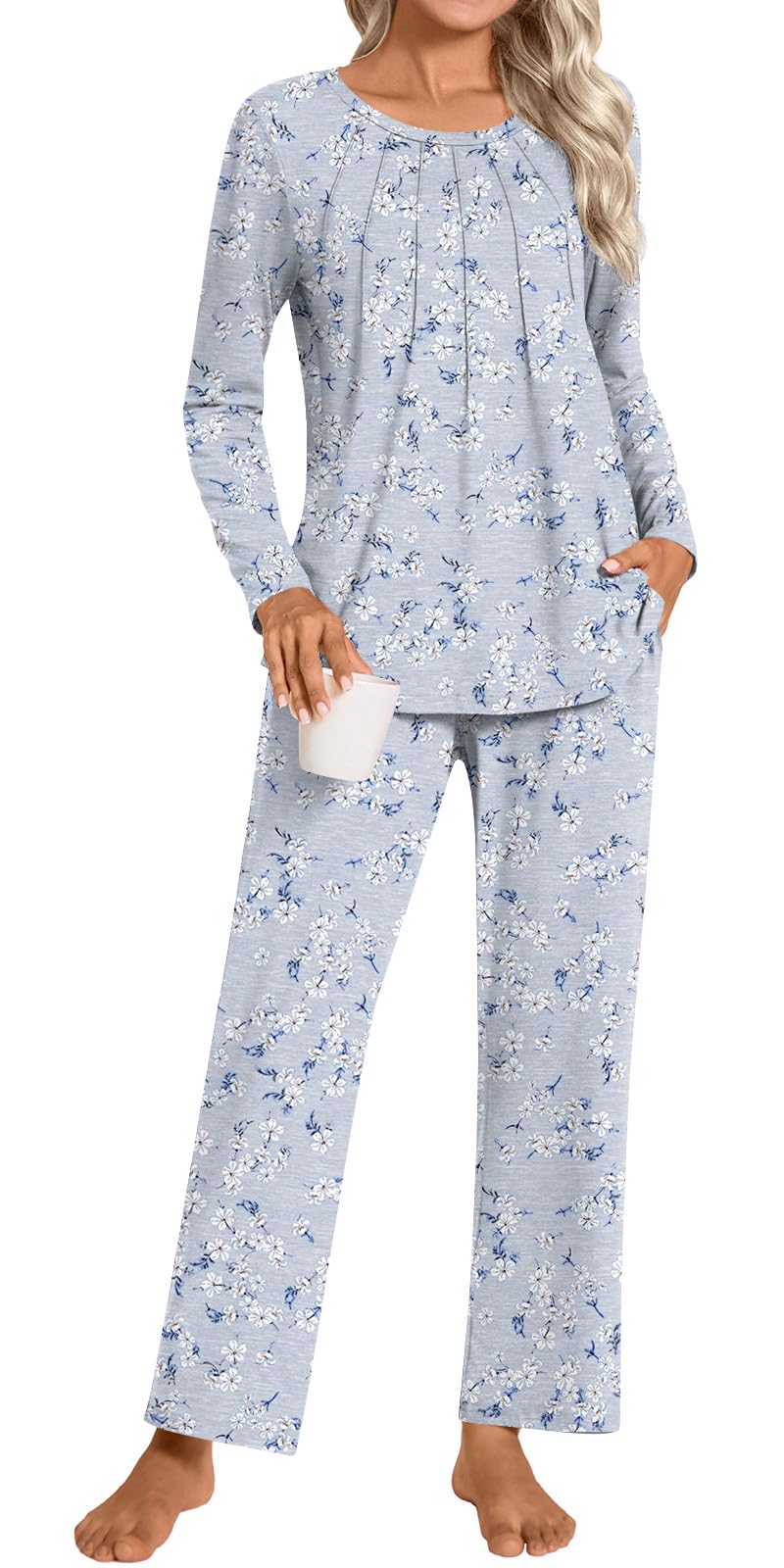 Addtoo Womens 2025 Pajama Sets Winter 2 Piece Long Sleeve Sleepwear Soft Pjs Loungewear