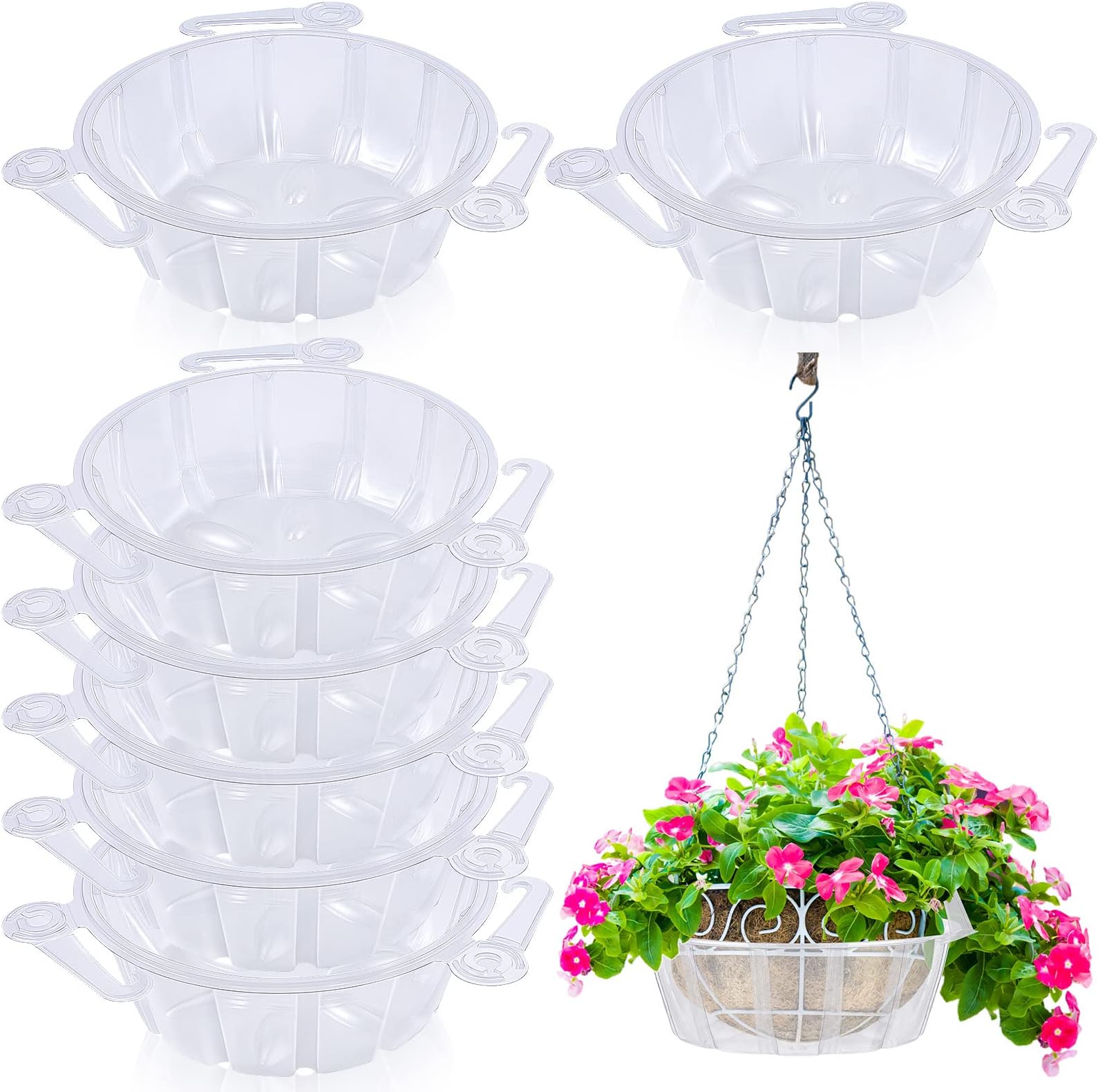 20 Pcs Hanging Plant Basket Drip Trays 10 Inch Plastic