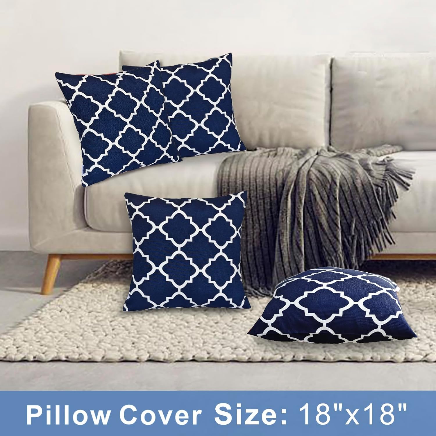 JMGBird Outdoor Pillows Pack of 2 Water-Repellent Throw Pillows with Insert 18x18 Inch Decorative Pillows for Home Furniture Patio Coach Sofa