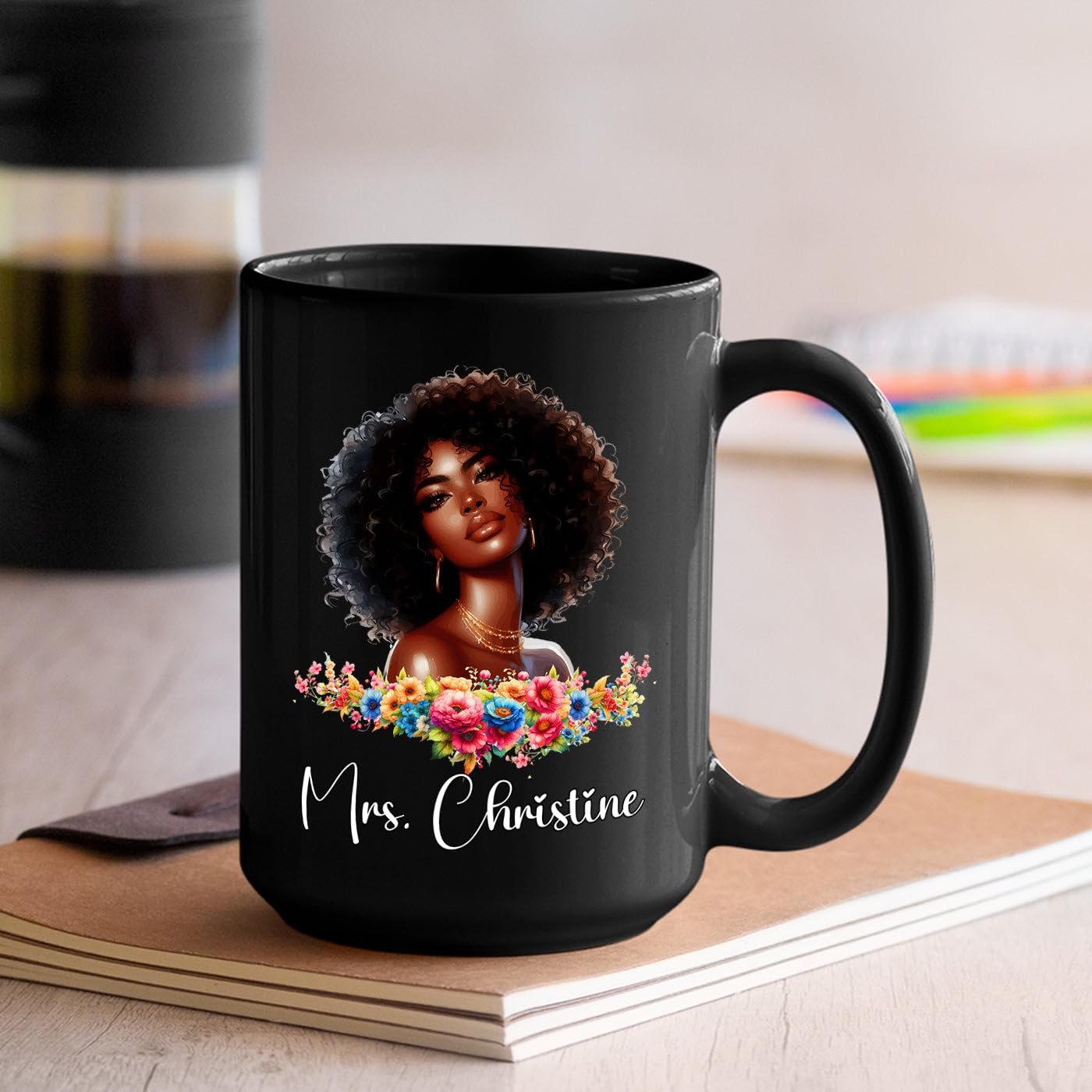 Amazon.com: Customized Name Black Queen Nutrition Facts Coffee Mug Cup Gift  For Black Woman Girl, Personalized Afro Woman Black Ceramic Mug 11 Oz 15  Oz, African American Black Queen Coffee Cup, African