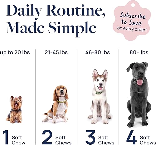 Miniatura 7 de Veterinary Formula Smart Vitality Suplemento para Cadera y Articulaciones para Perros con Glucosamina  Apoyo para Articulaciones de Perros,