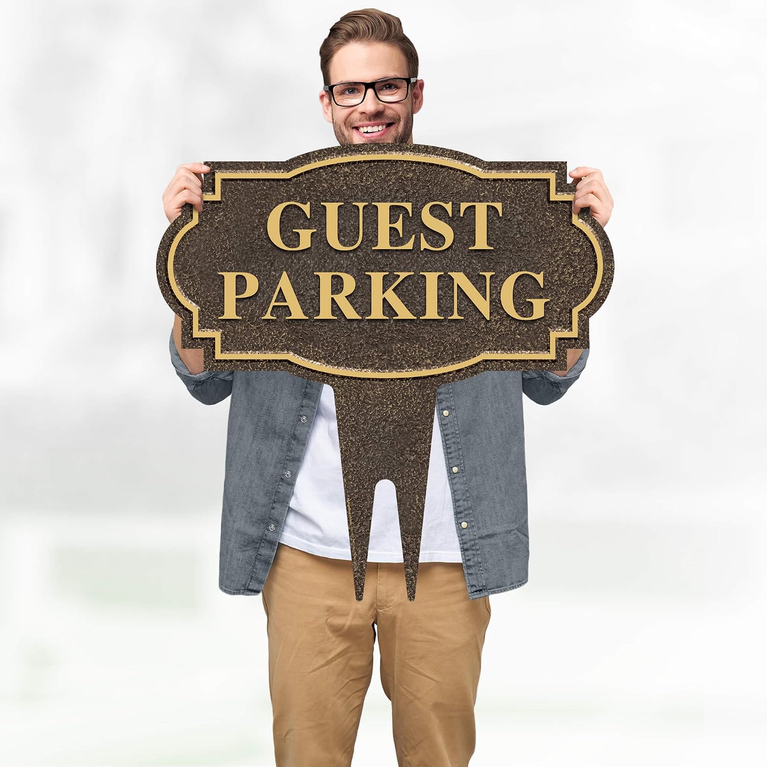 Guest Parking Sign, 21x21, Heavy Duty Integrated Ground Stakes, Indoor/Outdoor Use, Rust Free Aluminum Composite, Made in USA by My Sign center