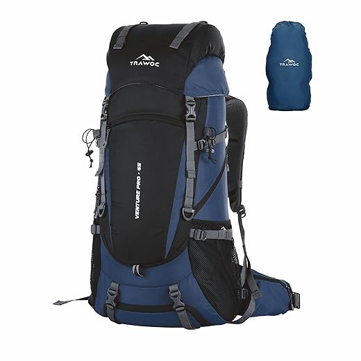 65L Travel Backpack for Outdoor Sport Camp Hiking Trekking Bag Camping Rucksack HK011 (1 Year Warranty)(NAVYBLUE) …